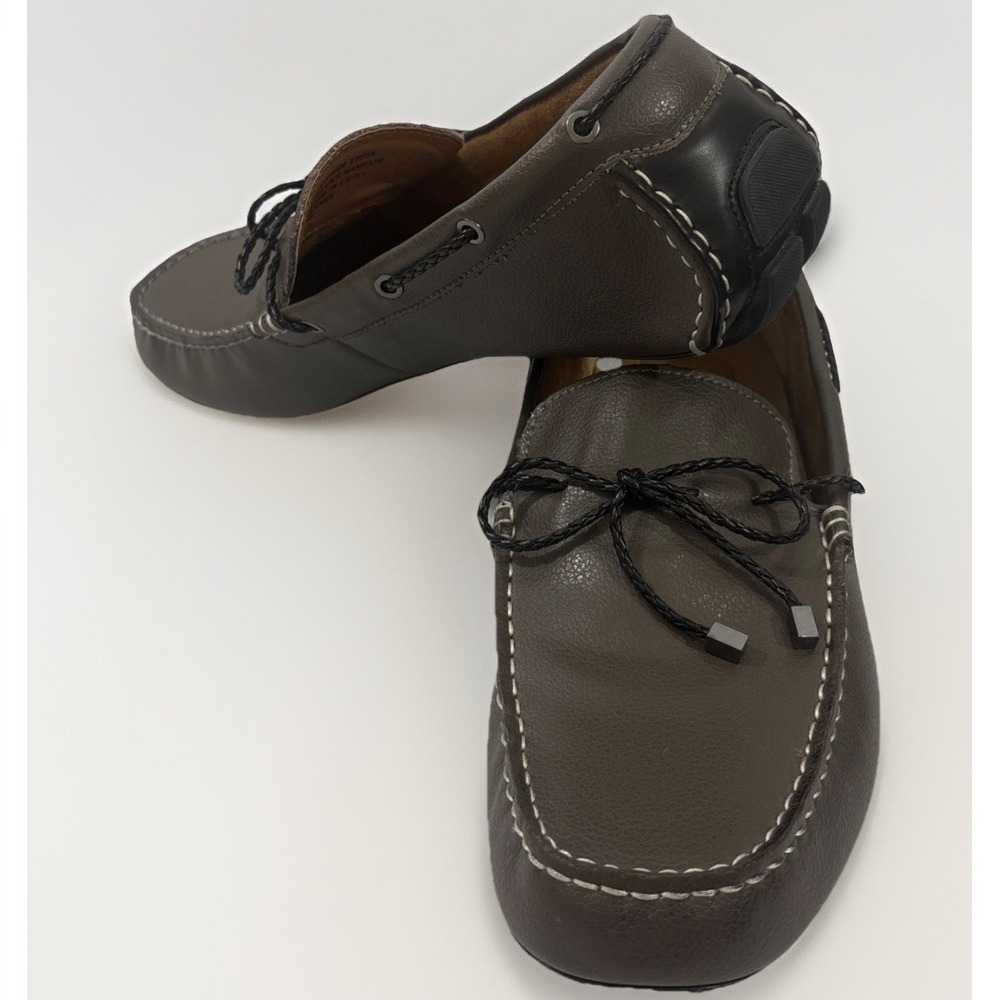 Alfani Tanner Men's Leather Driving Loafers Grey Slip On Shoes Size 12M
